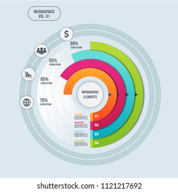 Business abstract data visualization. Elements of graph, diagram with steps, parts or processes. Business template for presentation or your design, concept for infographics. Vector illustration