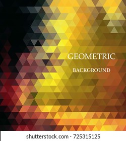 Business abstract design template. Vector shiny background with yellow triangles