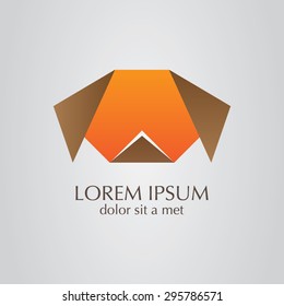 Business Abstract Dog Origami Style Icon. Corporate, Media, Technology Vector Logo Design Template. Best for  Veterinary Clinic.