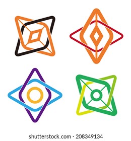 Business abstract fan icon. Corporate, Media, Direction, Technology styles vector design logo template. 