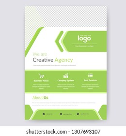 Business abstract Flyer template. Brochure design, cover modern layout, annual report, poster, flyer in A4 with colorful triangles, geometric shapes for tech, science, market with light background.