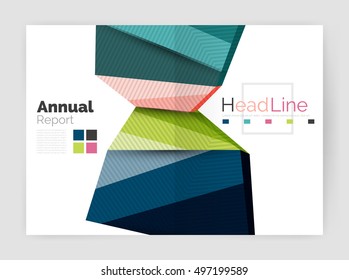 Business abstract geometric financial report brochure template. Vector