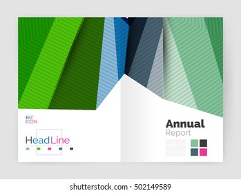 Business Abstract Geometric Financial Report Brochure Template. Vector