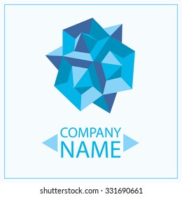 Business Abstract geometric icon. Corporate, Media, Technology styles vector logo design template. Blue logo. Vector illustration.