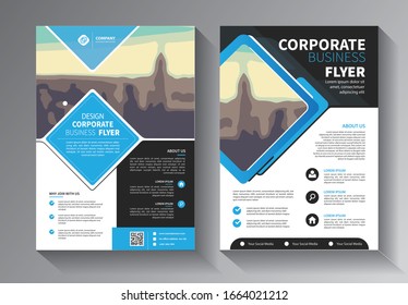 Business abstract geometric vector template. Brochure design, cover modern layout, annual report, poster, flyer in A4 with colorful triangles, geometric shapes for tech, science, market with light background