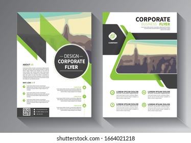 Business abstract geometric vector template. Brochure design, cover modern layout, annual report, poster, flyer in A4 with colorful triangles, geometric shapes for tech, science, market with light background