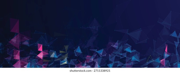 Business abstrakte globale Kommunikation Plexus Web-Banner, Linien mit dots Design verbunden