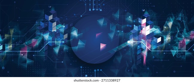 Business abstrakte globale Kommunikation Plexus Web-Banner, Linien mit dots Design verbunden