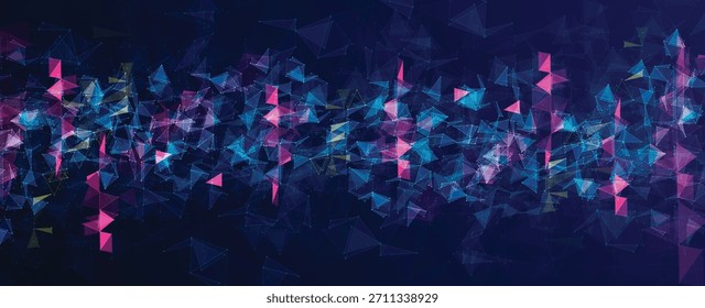 Business abstract global communication  plexus web banner, lines connected with dots design