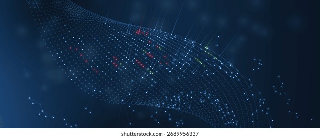 Business abstract global communication web banner, lines connected with dots design