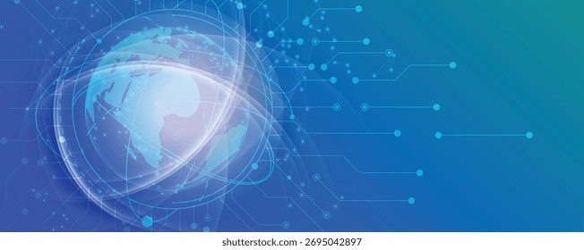 Anuncio de Web de comunicación global abstracto del negocio, líneas conectadas con diseño de los puntos