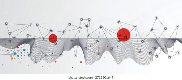 Business abstrakte globale Kommunikation Web-Banner, Linien mit dots Design verbunden