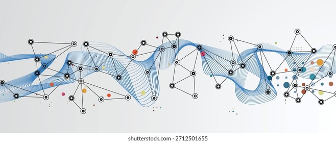 Business abstrakte globale Kommunikation Web-Banner, Linien mit dots Design verbunden
