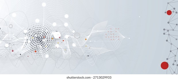 Business abstract global communication web banner, lines connected with dots design