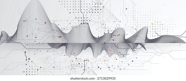Anuncio de Web de comunicación global abstracto del negocio, líneas conectadas con diseño de los puntos