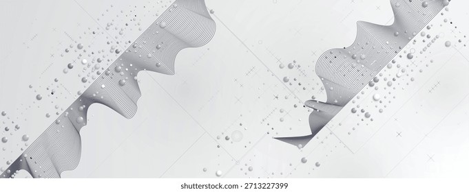 Business abstract global communication web banner, lines connected with dots design