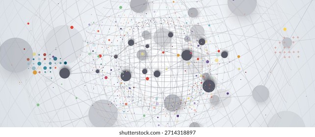 Business abstrakte globale Kommunikation Web-Banner, Linien mit dots Design verbunden