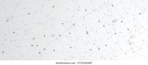 Anuncio de Web de comunicación global abstracto del negocio, líneas conectadas con diseño de los puntos