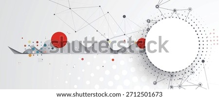 Business abstract global communication web banner, lines connected with dots design