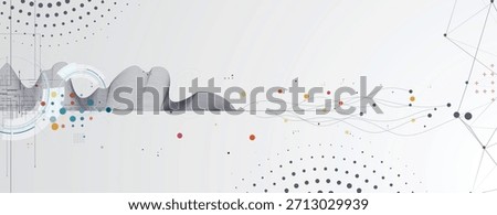 Business abstract global communication web banner, lines connected with dots design