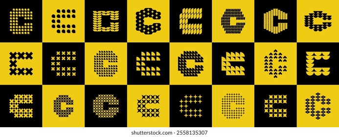 Business abstract initial letter C logo sign set