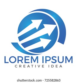 Business abstract logo design. Vector symbol concept for accounting company. Logo design with chart bars.