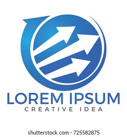 Business abstract logo design. Vector symbol concept for accounting company. Logo design with chart bars.