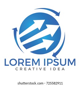 Business abstract logo design. Vector symbol concept for accounting company. Logo design with chart bars.