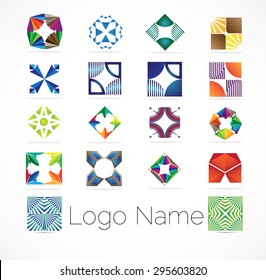 Business abstract set of logo design element, vector illustration. Unusual icons, isolated on white background