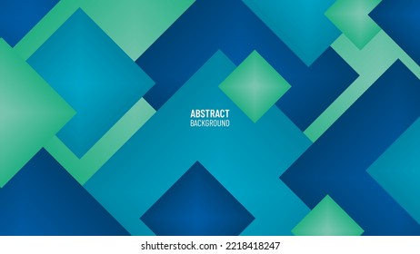 Business abstract square color patchwork premium green background