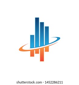 Business abstract symbol - vector logo concept illustration. Business bars symbol design