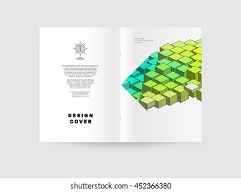 Business Abstract Template Background. Geometric Triangular or Polygonal Surface Structures. Brochure Layout for Annual Report or A4 Booklet. Vector Illustration.