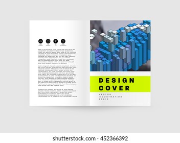Business Abstract Template Background. Geometric Triangular or Polygonal Surface Structures. Brochure Layout for Annual Report or A4 Booklet. Vector Illustration.