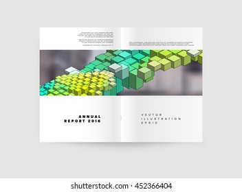Business Abstract Template Background. Geometric Triangular or Polygonal Surface Structures. Brochure Layout for Annual Report or A4 Booklet. Vector Illustration.