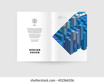 Business Abstract Template Background. Geometric Triangular or Polygonal Surface Structures. Brochure Layout for Annual Report or A4 Booklet. Vector Illustration.