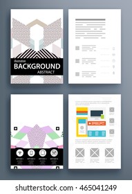Business Abstract Template Background. Geometric Triangular or Polygonal Surface Structures. Brochure Layout for Annual Report or A4 Booklet. Vector Illustration.