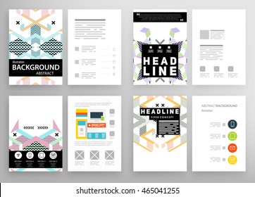 Business Abstract Template Background. Geometric Triangular or Polygonal Surface Structures. Brochure Layout for Annual Report or A4 Booklet. Vector Illustration.