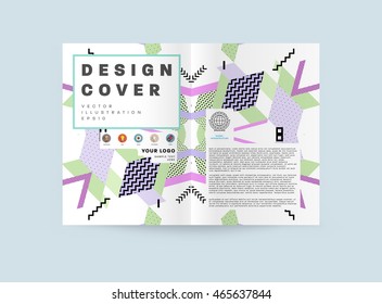Business Abstract Template Background. Geometric Triangular or Polygonal Surface Structures. Brochure Layout for Annual Report or A4 Booklet. Vector Illustration.