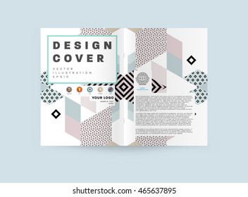Business Abstract Template Background. Geometric Triangular or Polygonal Surface Structures. Brochure Layout for Annual Report or A4 Booklet. Vector Illustration.