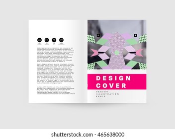 Business Abstract Template Background. Geometric Triangular or Polygonal Surface Structures. Brochure Layout for Annual Report or A4 Booklet. Vector Illustration.