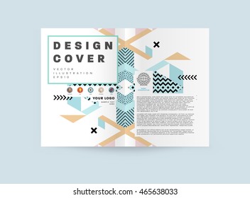 Business Abstract Template Background. Geometric Triangular or Polygonal Surface Structures. Brochure Layout for Annual Report or A4 Booklet. Vector Illustration.