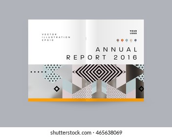 Business Abstract Template Background. Geometric Triangular or Polygonal Surface Structures. Brochure Layout for Annual Report or A4 Booklet. Vector Illustration.