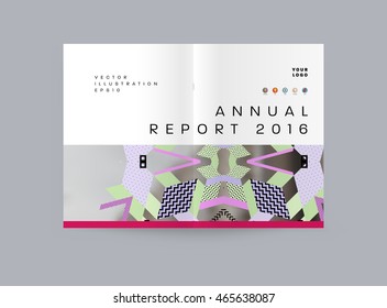 Business Abstract Template Background. Geometric Triangular or Polygonal Surface Structures. Brochure Layout for Annual Report or A4 Booklet. Vector Illustration.