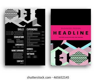 Business Abstract Template Background. Geometric Triangular or Polygonal Surface Structures. Brochure Layout for Annual Report or A4 Booklet. Vector Illustration.