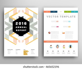 Business Abstract Template Background. Geometric Triangular or Polygonal Surface Structures. Brochure Layout for Annual Report or A4 Booklet. Vector Illustration.