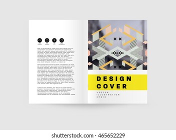 Business Abstract Template Background. Geometric Triangular or Polygonal Surface Structures. Brochure Layout for Annual Report or A4 Booklet. Vector Illustration.