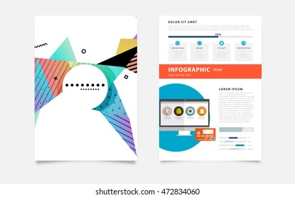 Plano de Fundo do Modelo Abstrato de Negócios. Estruturas de superfície geométricas triangulares ou poligonais. Layout de folheto para relatório anual ou livreto A4. Ilustração de vetor.