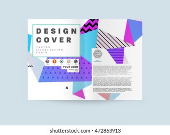 Business Abstract Template Background. Geometric Triangular or Polygonal Surface Structures. Brochure Layout for Annual Report or A4 Booklet. Vector Illustration.