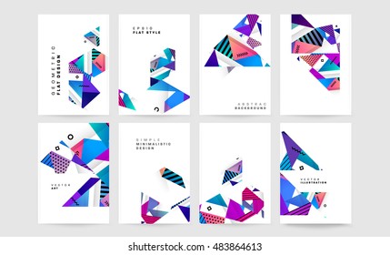 Fondo de plantilla de resumen de negocio. Estructuras de superficie geométricas triangulares o poligonales. Diseño de folleto para el informe anual o folleto A4. Ilustración vectorial.