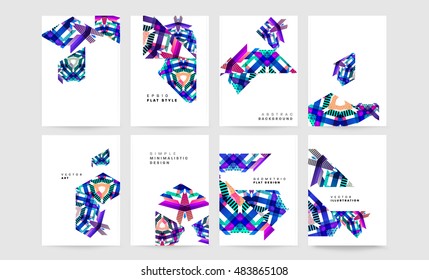 Business Abstract Template Background. Geometric Triangular or Polygonal Surface Structures. Brochure Layout for Annual Report or A4 Booklet. Vector Illustration.